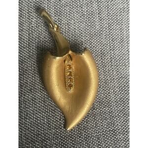 Vintage Calla Lilly Brooch Citrine Colored Rhinestones Gold Tone Cocktail Retro